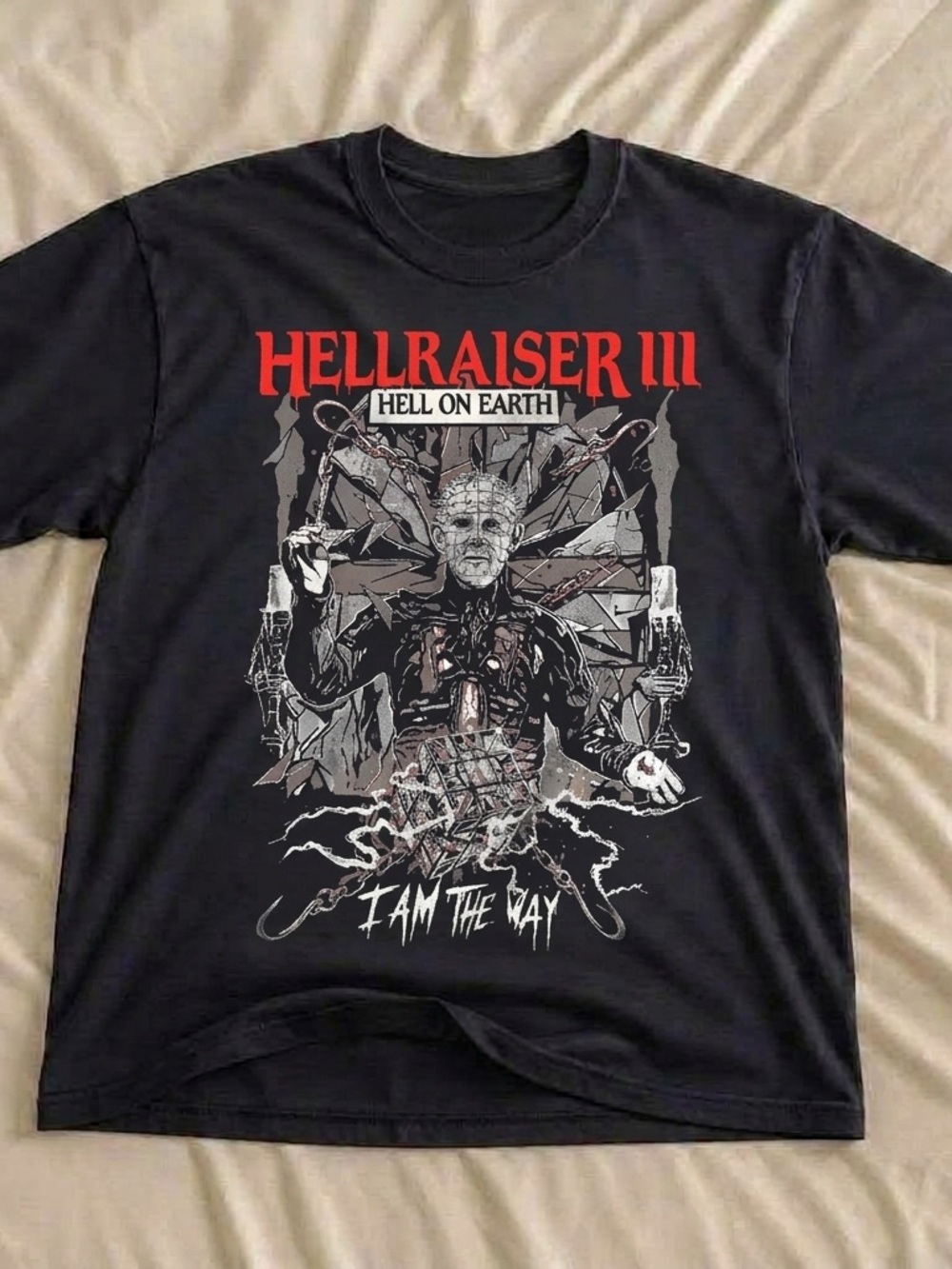 Hellraiser III Hell on Earth Shirt, Horror Black Graphic Tee - Unisex Black